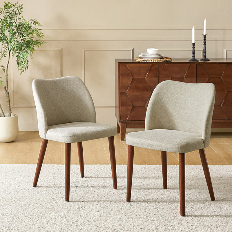 Mid Century Modern Upholstered Dining Chairs - Diana Collection | Stylish Upholstered Side Chairs for Kitchen, Dining Room & Office | Comfortable & Elegant Seating Solution