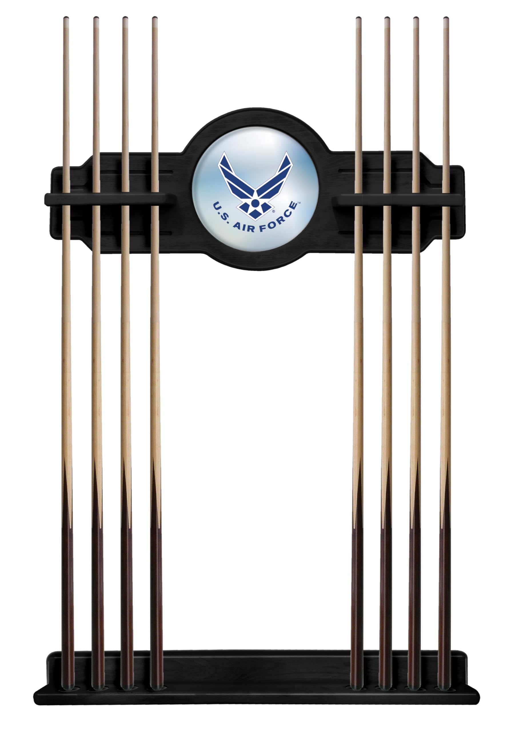 Black U.S. Air Force Cue Rack by Holland Bar Stool - Premium Billiard Accessory for Game Rooms, Bars & Man Caves