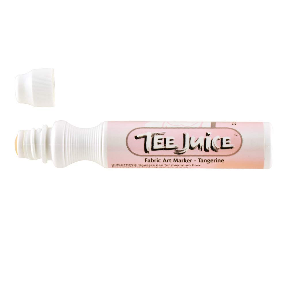 Tee Juice Marker Broad Tip Tangerine - Permanent Fabric Marker for Clothing, DIY Crafts & Custom T-Shirt Designs - Ideal for Art Projects, Fashion Design and Personalized Gifts