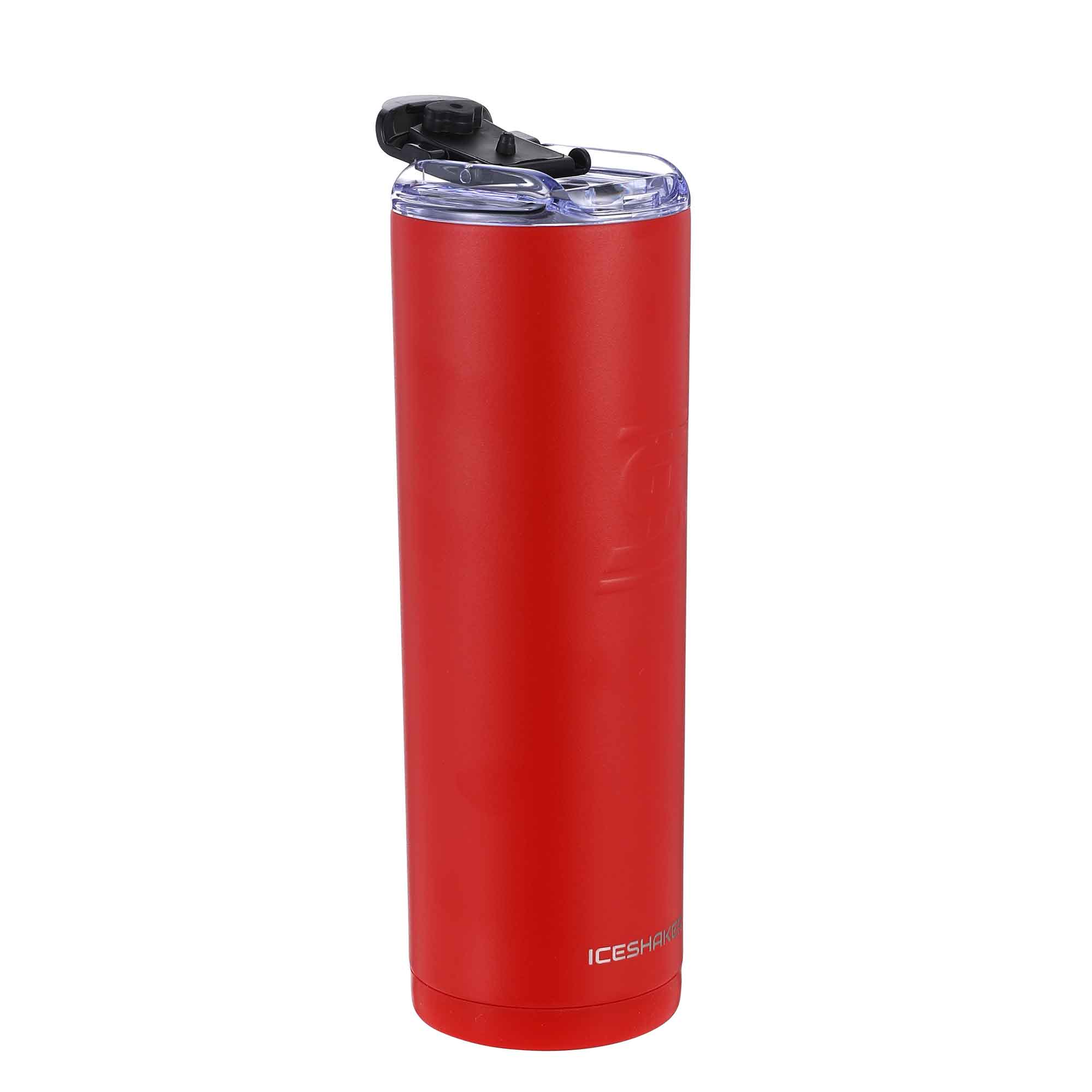 20oz Skinny Tumbler with Straw Lid - Insulated Stainless Steel Travel Mug, Leak Proof & Sweat Proof, Perfect for Hot & Cold Drinks - Great for Coffee, Tea, Water, Smoothies - Ideal for Office, Gym, Hiking, Commuting (Red)