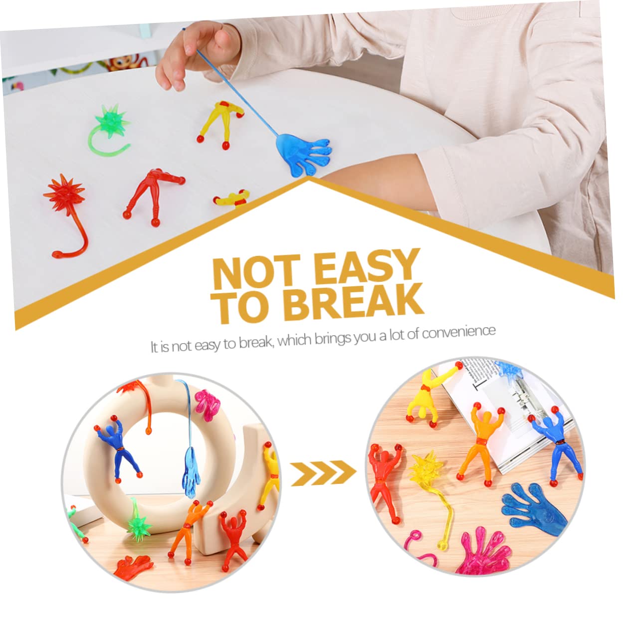 108-Piece Sticky Toy Set - Expandable Stretchy Sensory Toys for Kids, Pets & Stress Relief - Window Sticky Hands, Chenille Balls, PP Man & Spider - Fun Party Favors & Classroom Rewards