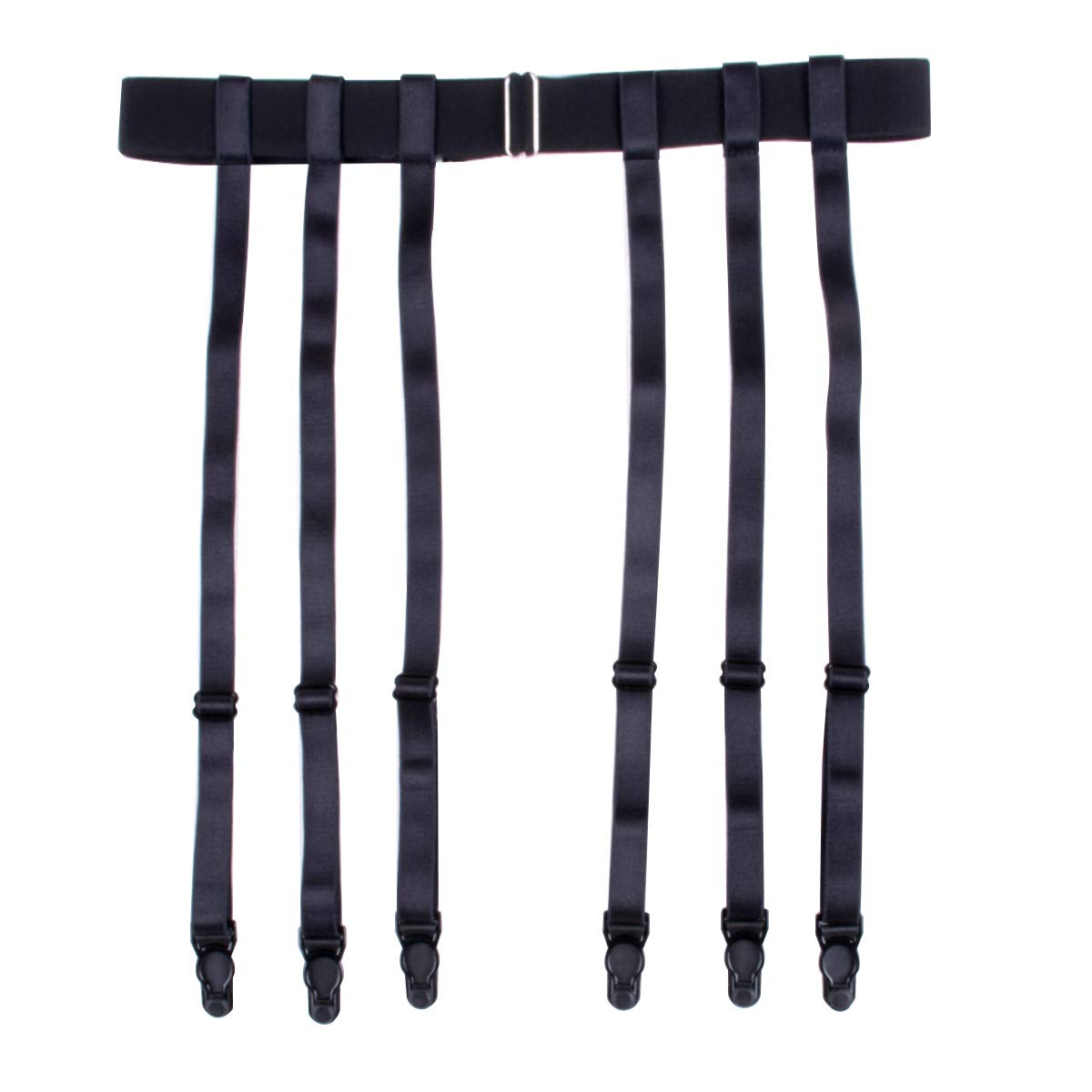 Sexy Black Women's Suspender Garter Belt with Metal Clips - Thigh High Stockings Holder for Lingerie, Boudoir & Special Occasions