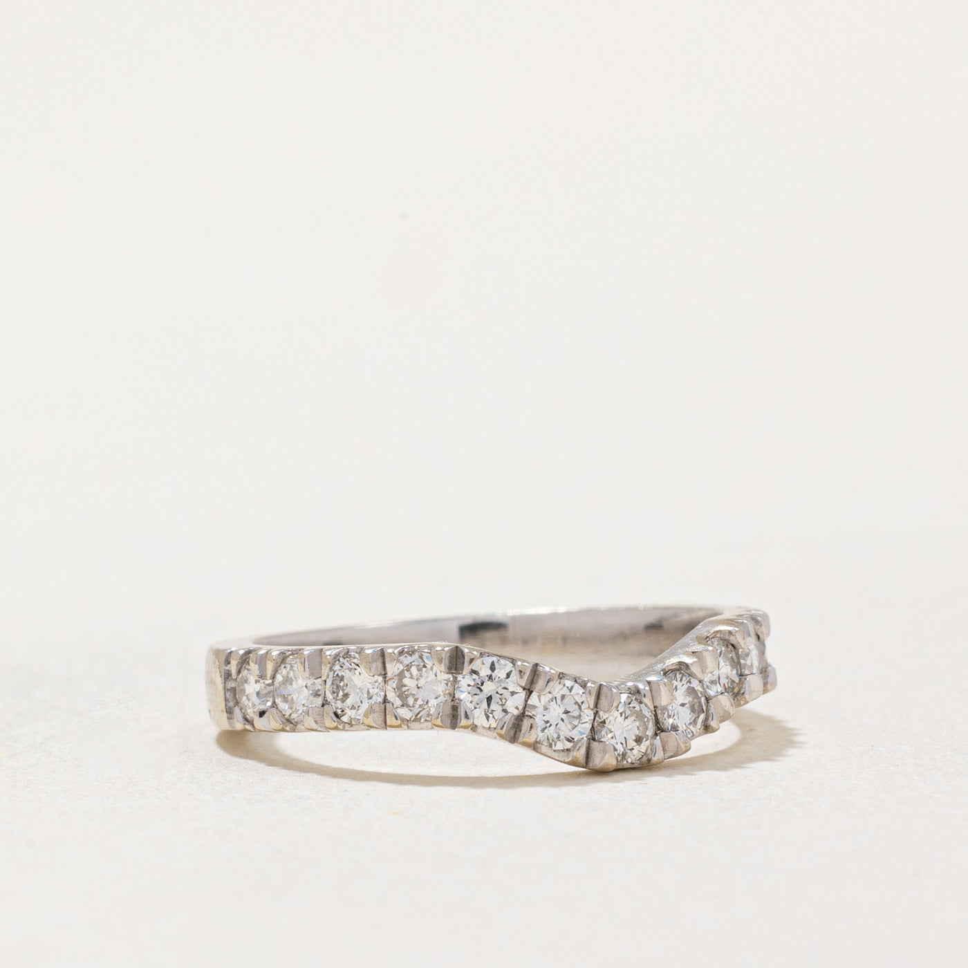 0.52ctw Diamond Chevron Ring for Women - Size 3.75 | Elegant Stackable Wedding Band, Anniversary Gift | Perfect for Bridal Jewelry & Special Occasions