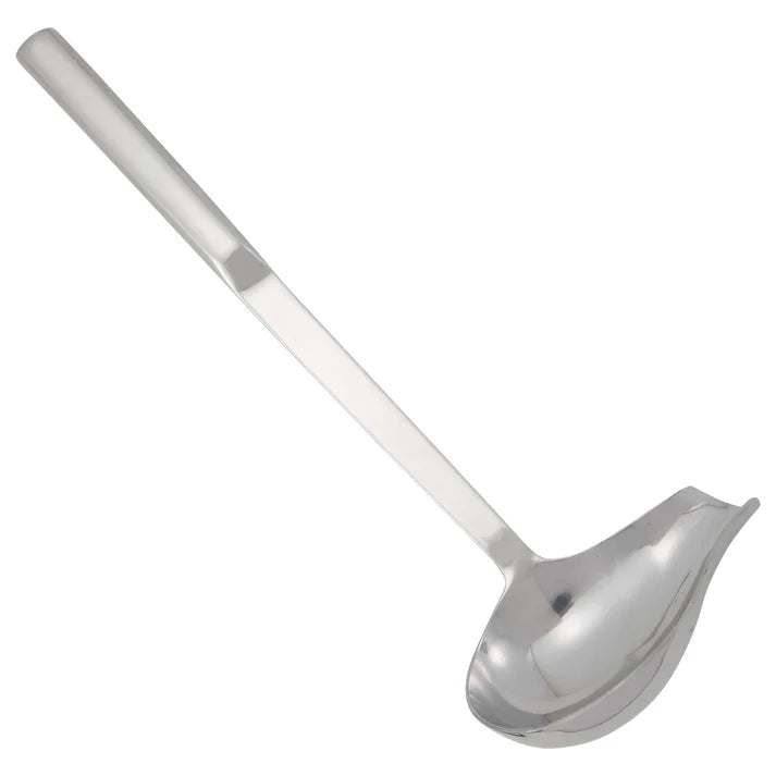 Winco 2 Oz Spout Ladle - Stainless Steel Pouring Ladle with Handle for Kitchen, Cooking, and Serving - Perfect for Sauces, Gravy, and Soup