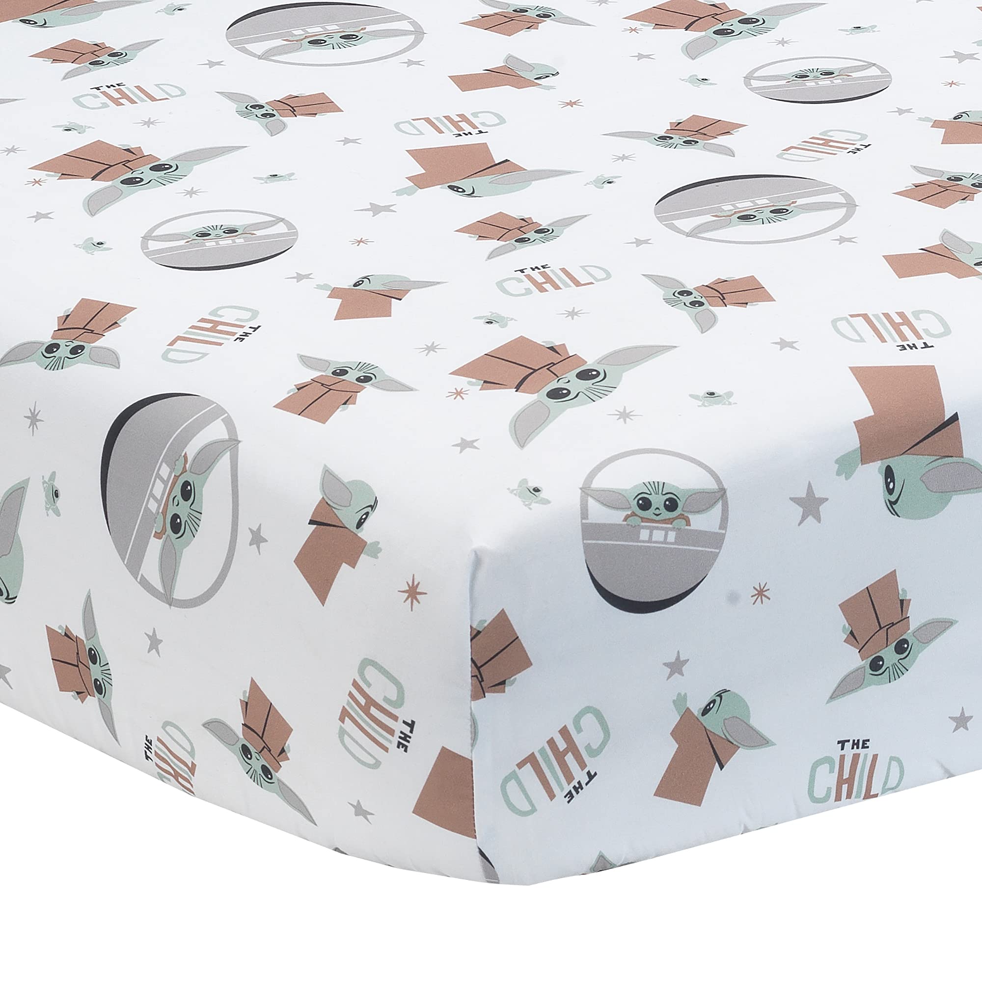 Lambs & Ivy Star Wars The Child Baby Yoda 3-Piece Crib Bedding Set for Nursery | Soft & Safe Baby Bedding for Newborns & Infants | Perfect for Star Wars Themed Nursery Decor