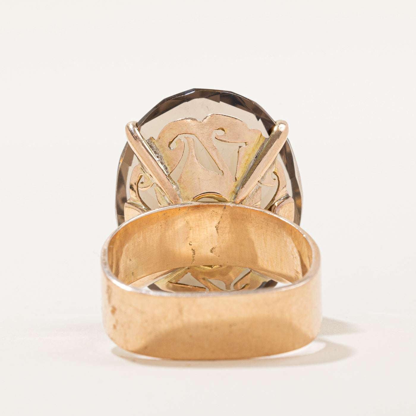 Smokey Quartz Cocktail Ring - 30.00 Carat Genuine Stone - Size 9.5 - Elegant Evening Wear & Special Occasion Jewelry for Women