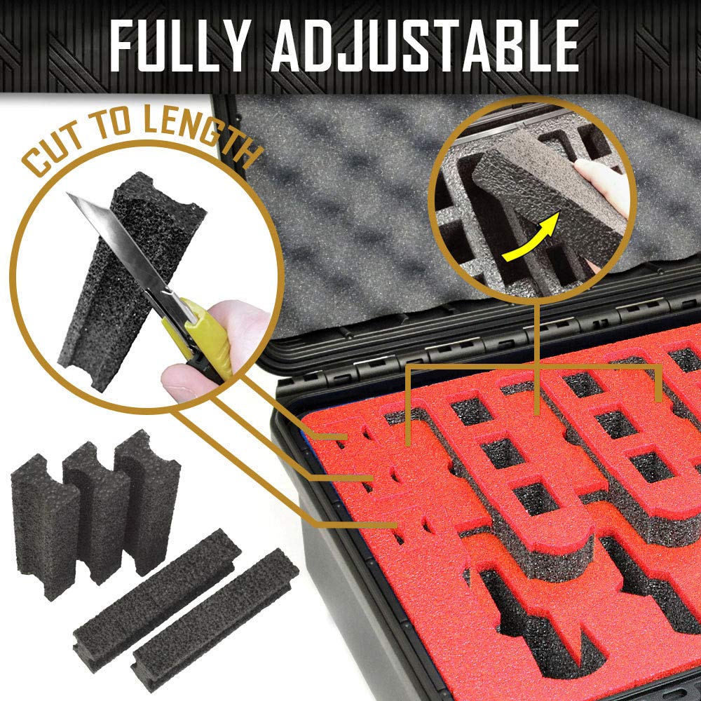 3 Pistol 12 Magazine + Accessories Storage Durable Waterproof Pistol Case with Custom Foam Insert - Perfect for Gun Range, Hunting & Secure Firearm Storage