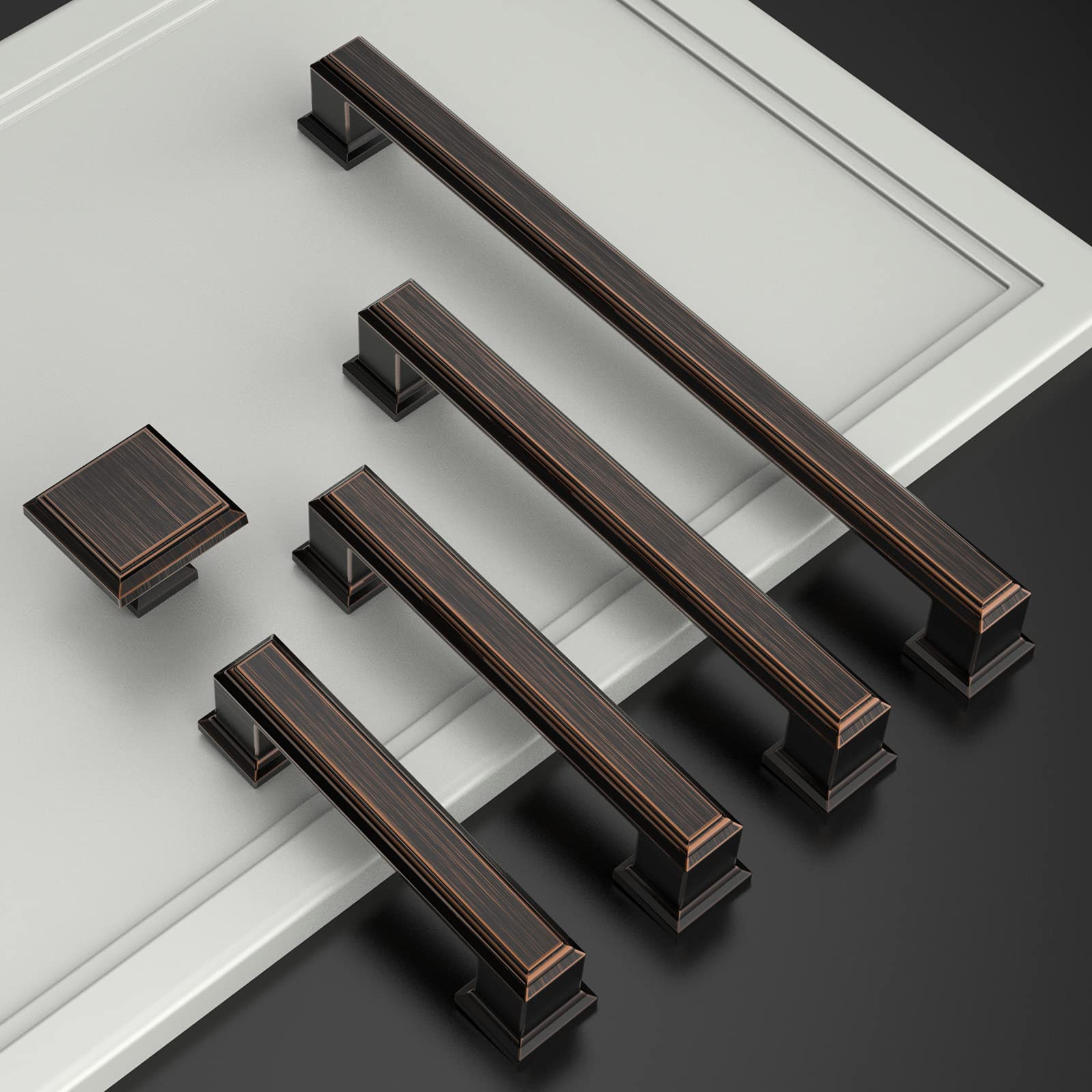 Amerdeco 10 Pack Oil Rubbed Bronze Cabinet Pulls 3-3/4 Inch for Kitchen & Bathroom