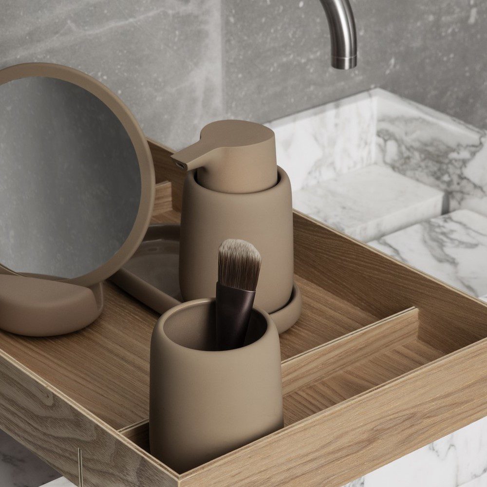 BLOMUS Sono Tray - 19cm Light Brown Wooden Serving Tray for Coffee, Tea, Breakfast in Bed, Bathroom Essentials, and Home Decor
