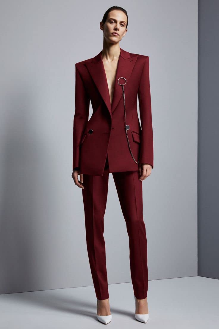 Women's 2-Piece Slim Fit Office Suit Set - Tuxedo Jacket & Pants with Peak Lapel for Business Casual Wear | Perfect for Work, Interviews & Professional Events