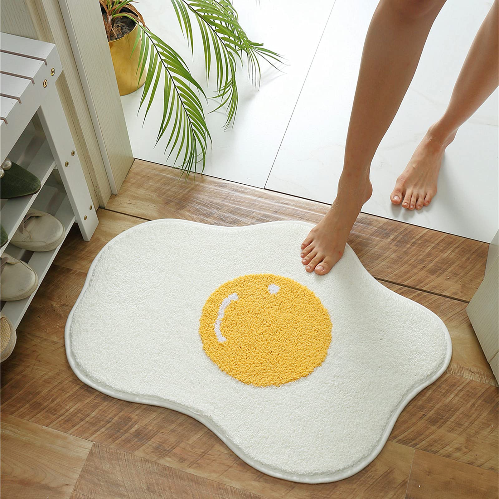 UKELER Soft Non-Slip Egg Shaped Bath Mat 29.5