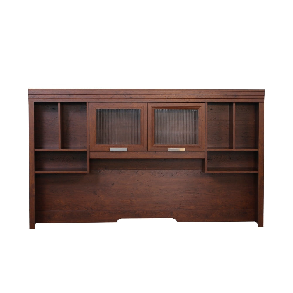 Bennington Executive Desk Hutch in Cherry & Grey Oak - Stylish Home Office Organizer for Work & Study