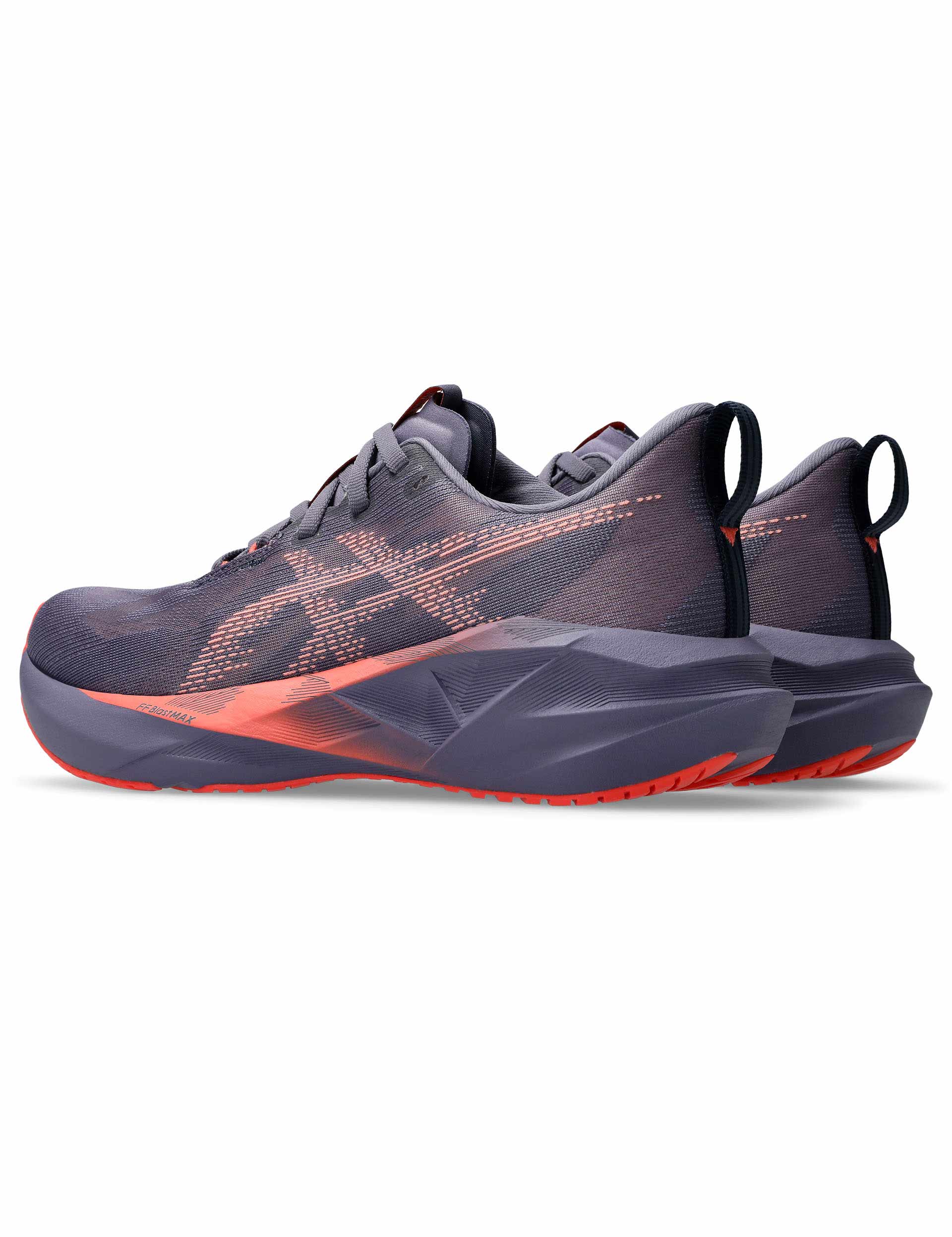 ASICS Novablast 5 Running Shoes - Greyish Purple/Coral Reef - Lightweight Cushioned Sneakers for Men & Women - Perfect for Jogging, Gym Workouts & Daily Wear