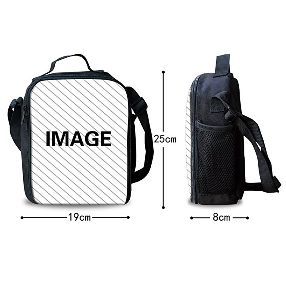 Stylish Middle School Backpack with Lunch Bag Set - Durable Large School Backpack for Teens, White Tiger Print Design - Perfect for School, Travel & Outdoor Activities