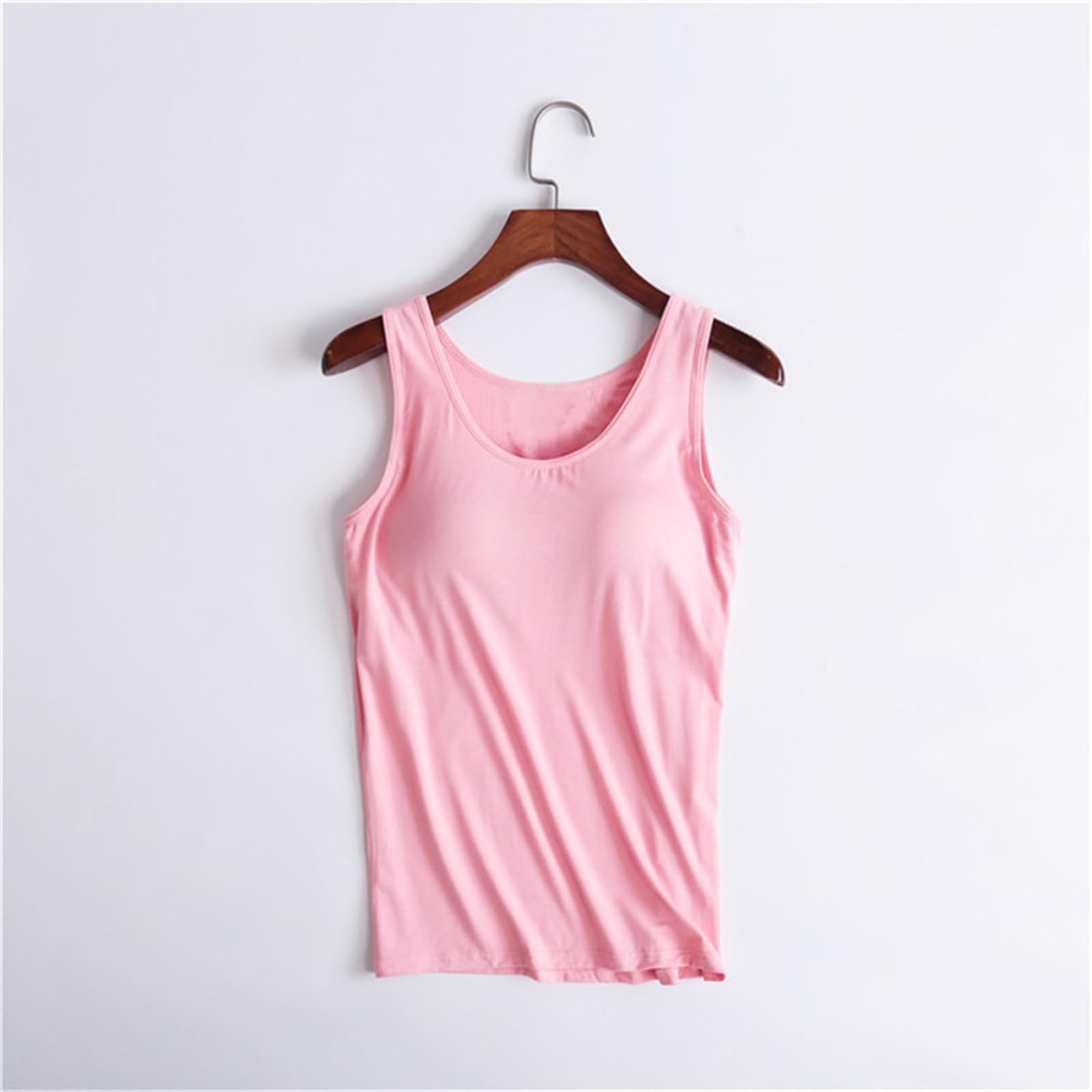 Plus Size Cotton Camisole Tops for Women with Built-in Bra - Adjustable Spaghetti Strap Padded Tank Tops for Workout & Daily Wear - Comfortable Shelf Bra Cami in 3X - Perfect for Yoga, Gym & Casual Outfits