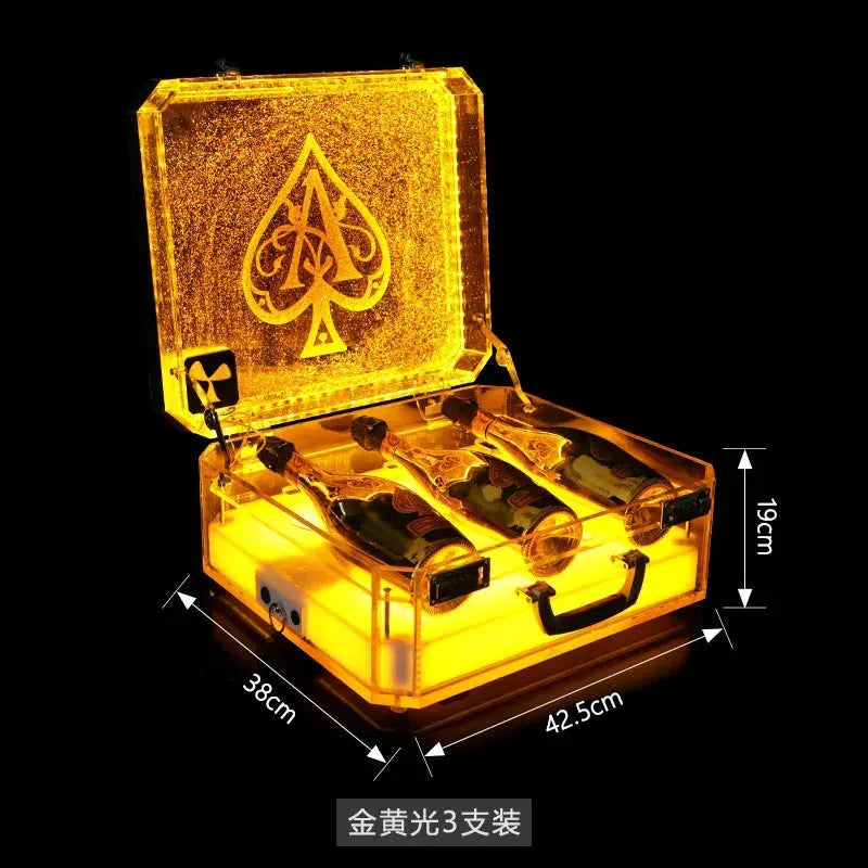 Ace of Spade LED Champagne Bottle Display Case - Rechargeable Glow Bar Presenter for Nightclub, Party & Lounge - Perfect for VIP Bottle Service & Special Events