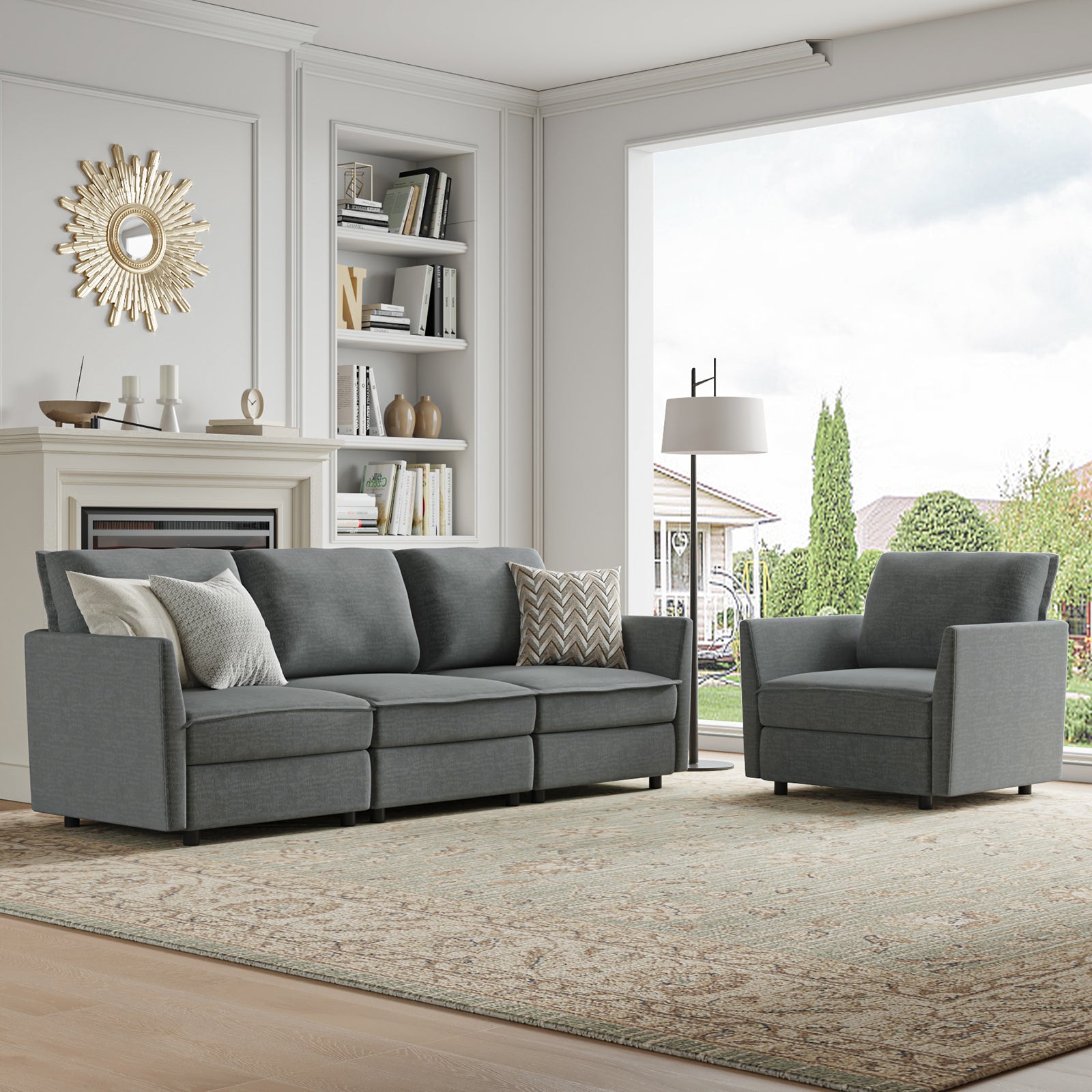 Harmetrix Oversized Soft Sectional Couch with Storage | Modern L-Shaped Sofa Bed with Hidden Compartment | Perfect for Living Room, Family Room & Small Spaces