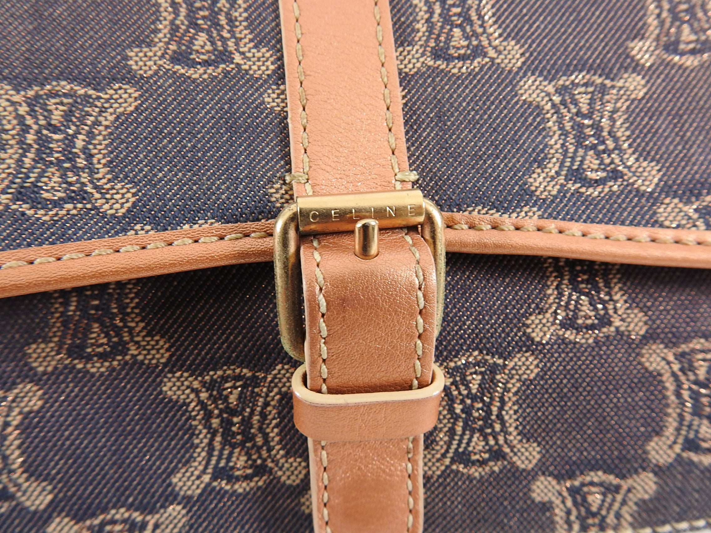 Celine Vintage 2007 Denim Macadam Logo Pochette Bag - Authentic Designer Crossbody Purse for Women | Perfect for Date Night, Travel & Everyday Use