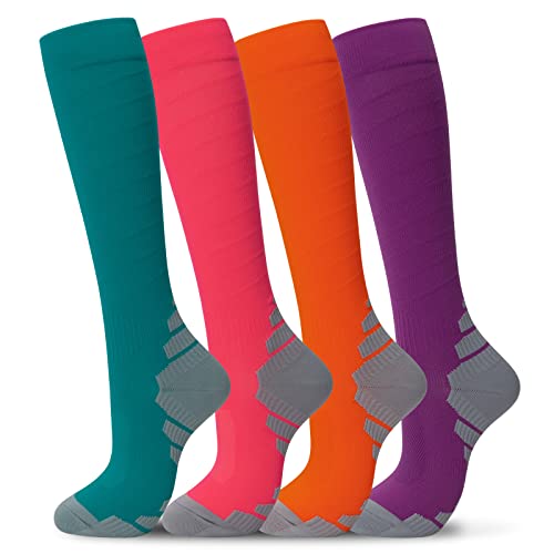 10-4pairs-striped Green/Orange/Dark Grey