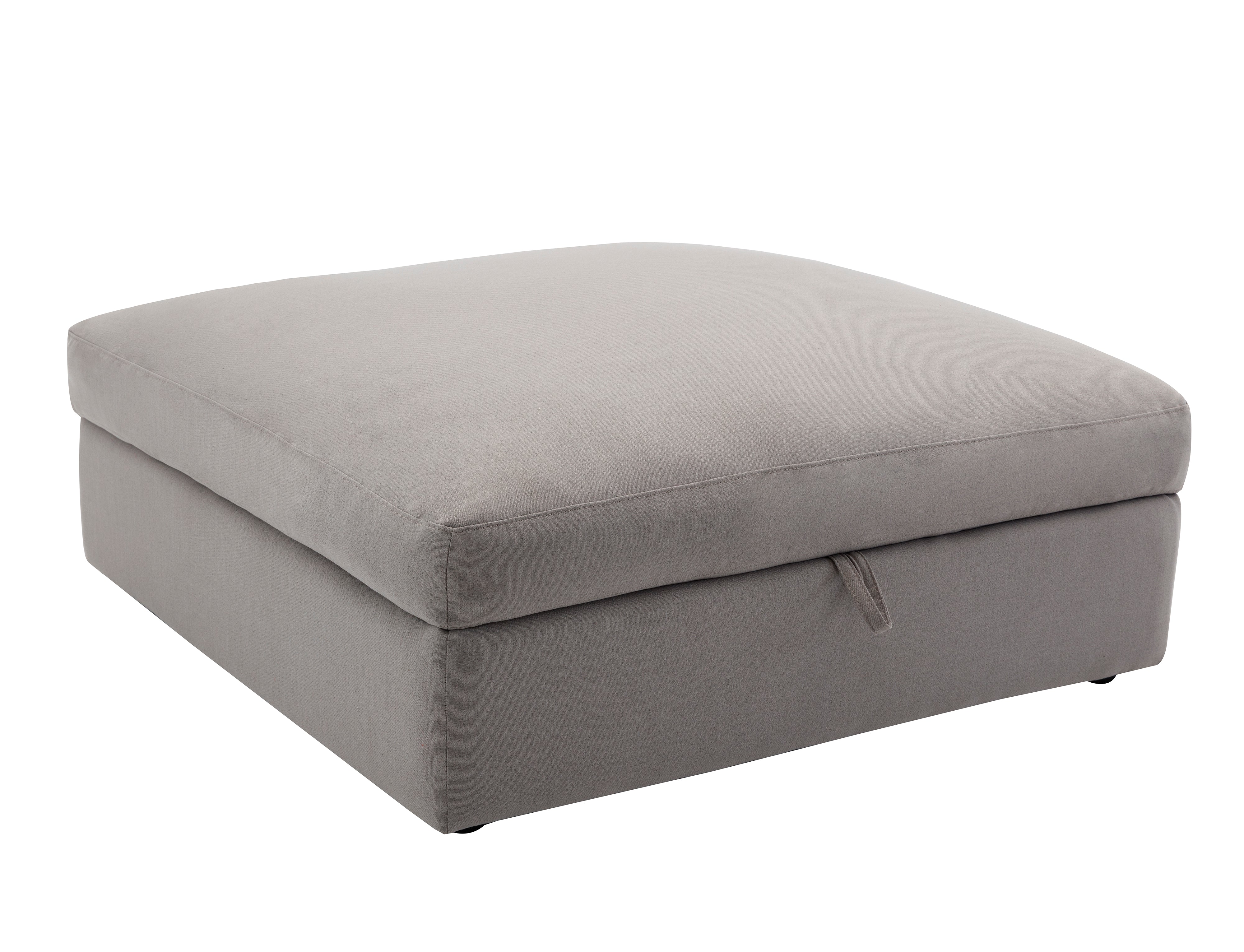Rivas Contemporary Feather Fill Ottoman in Graphite - Stylish and Comfortable Footrest for Living Room, Bedroom, or Office