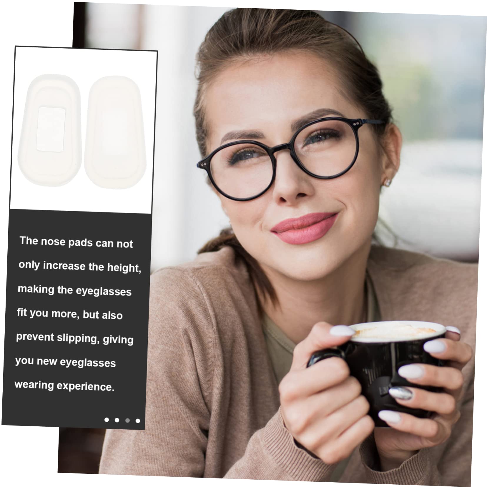 Healeved 60 Pairs Silicone Nose Pads for Glasses - Soft Gel Replacement Nose Pads for Eyewear Accessories - White Anti-Slip Comfort Nose Cushions - Perfect for Reading, Driving & Daily Use