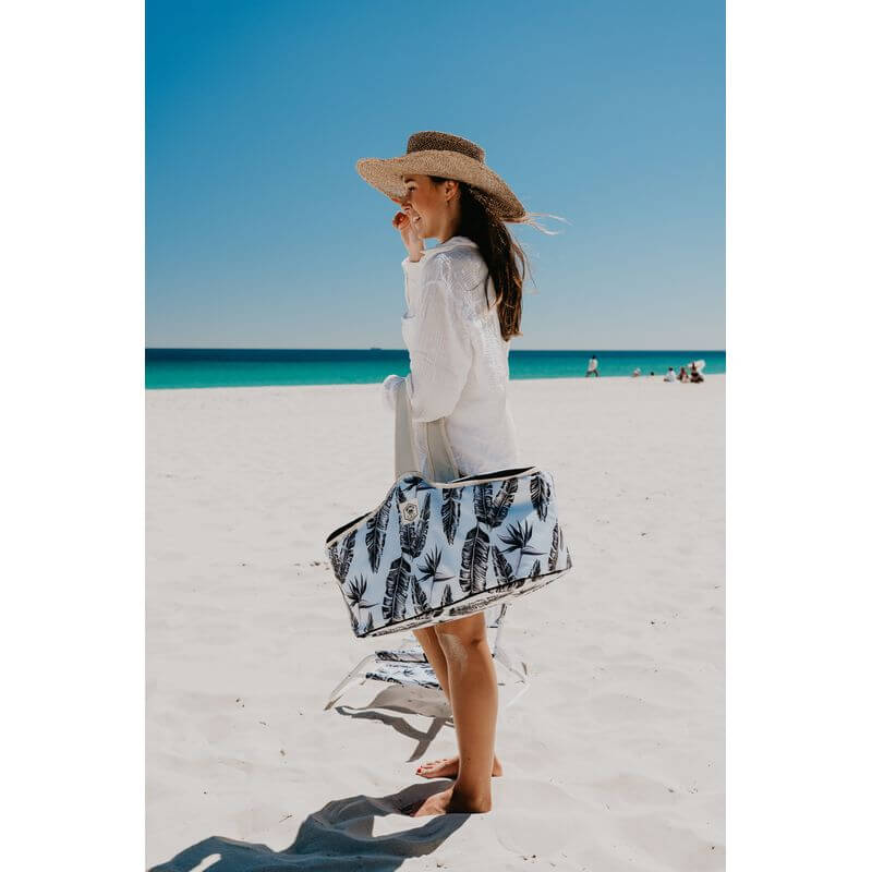 Sorrento Insulated Cooler Bag with Palm Design - Perfect for Beach Picnics, Camping, and Outdoor Adventures