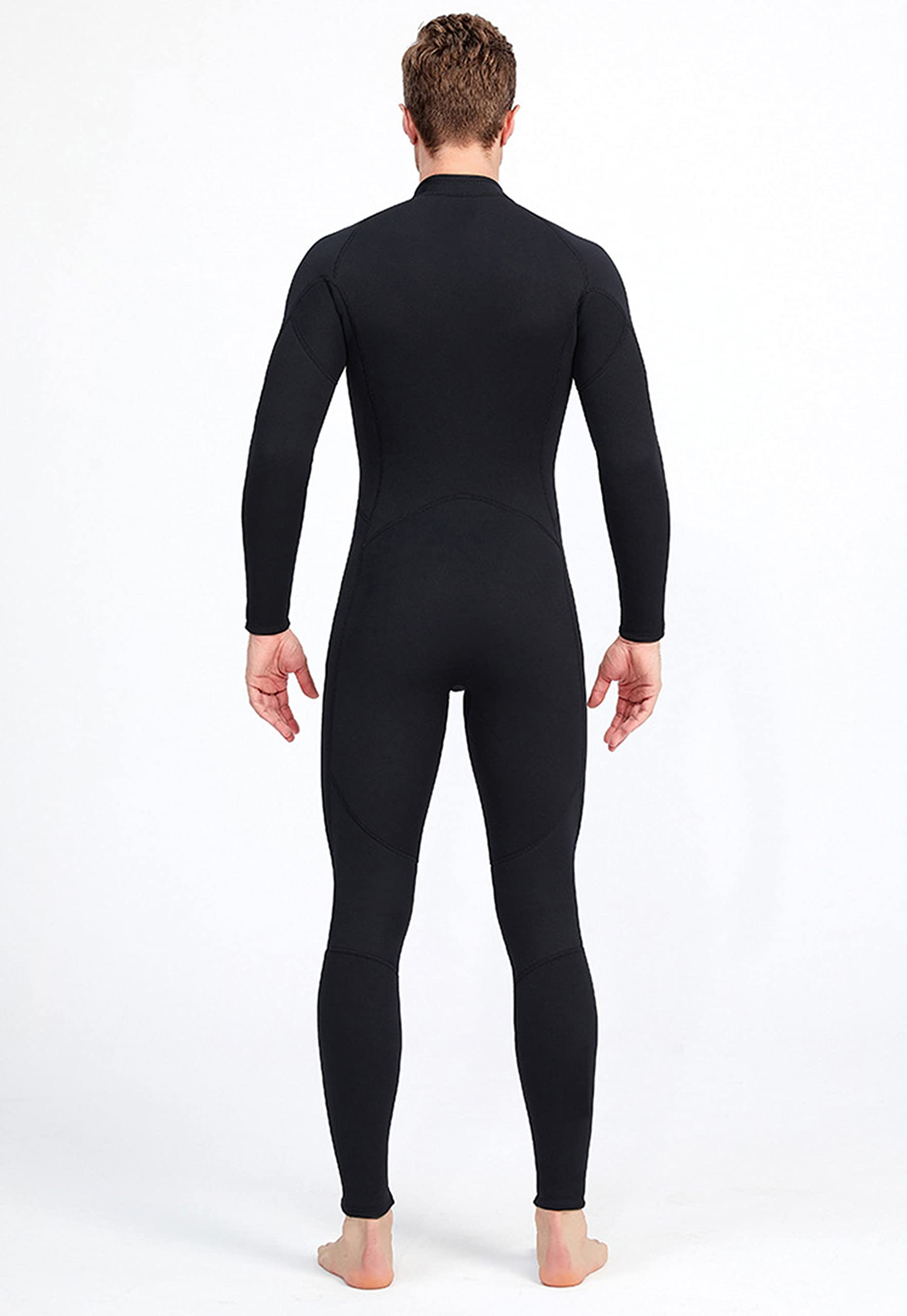 3mm Neoprene Full Body Wetsuit for Men - Front Zipper Long Sleeve Diving Suit with Warmth & UV Protection - Premium Snorkeling, Surfing, Scuba Diving Gear for Ocean Water Sports & Cold Weather Swimming