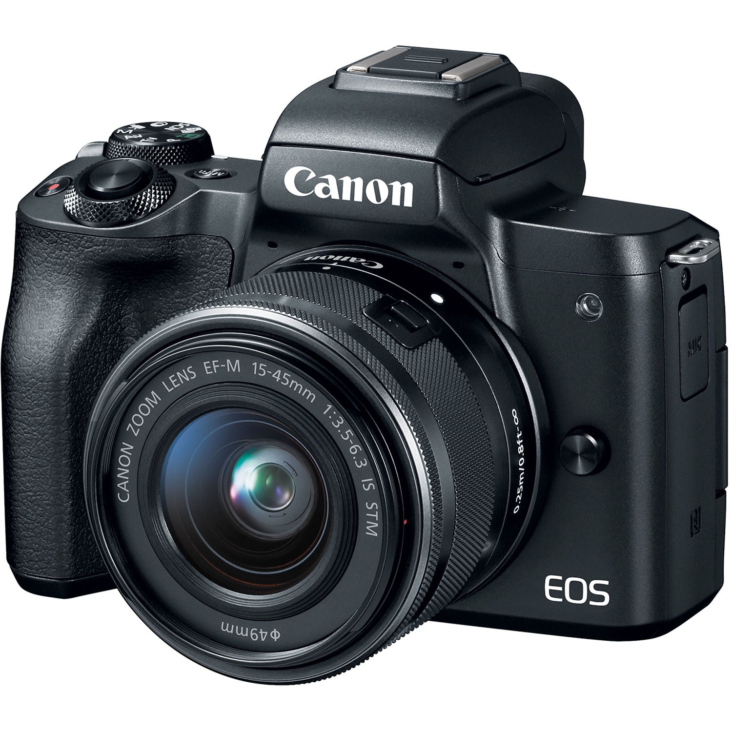 Canon EOS M50 Mirrorless Digital Camera with 15-45mm Lens - 24.1MP APS-C Sensor, 4K Video, Dual Pixel AF, Wi-Fi & Bluetooth (Black) - Perfect for Vlogging, Travel Photography & Content Creation