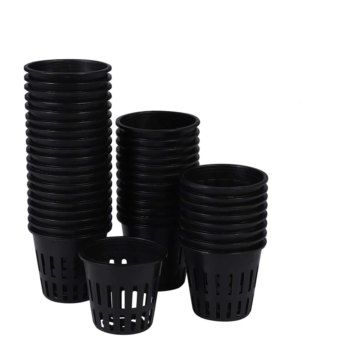 Yardwe 40PCS 2 Inch Hydroponic Net Pots - Black Plastic Garden Net Cup Buckets for Hydroponics, Aquaponics & Seed Starting - Perfect for Indoor Herb Gardens, Hydroponic Systems & DIY Planters