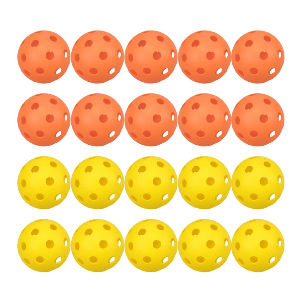 **LIOOBO 20PCS Colored Hollow Golf Practice Balls – Plastic Indoor/Outdoor Training Balls in White & Yellow for Swing Drills, Backyard Practice, and Golf Accessories**