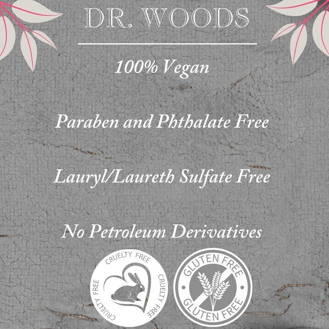 Dr. Woods Shea Vision Black Soap Facial Cleanser with Organic Shea Butter, 8 oz - Gentle Exfoliating Face Wash for Acne, Oily & Sensitive Skin | Daily Skincare Routine & Travel Essential