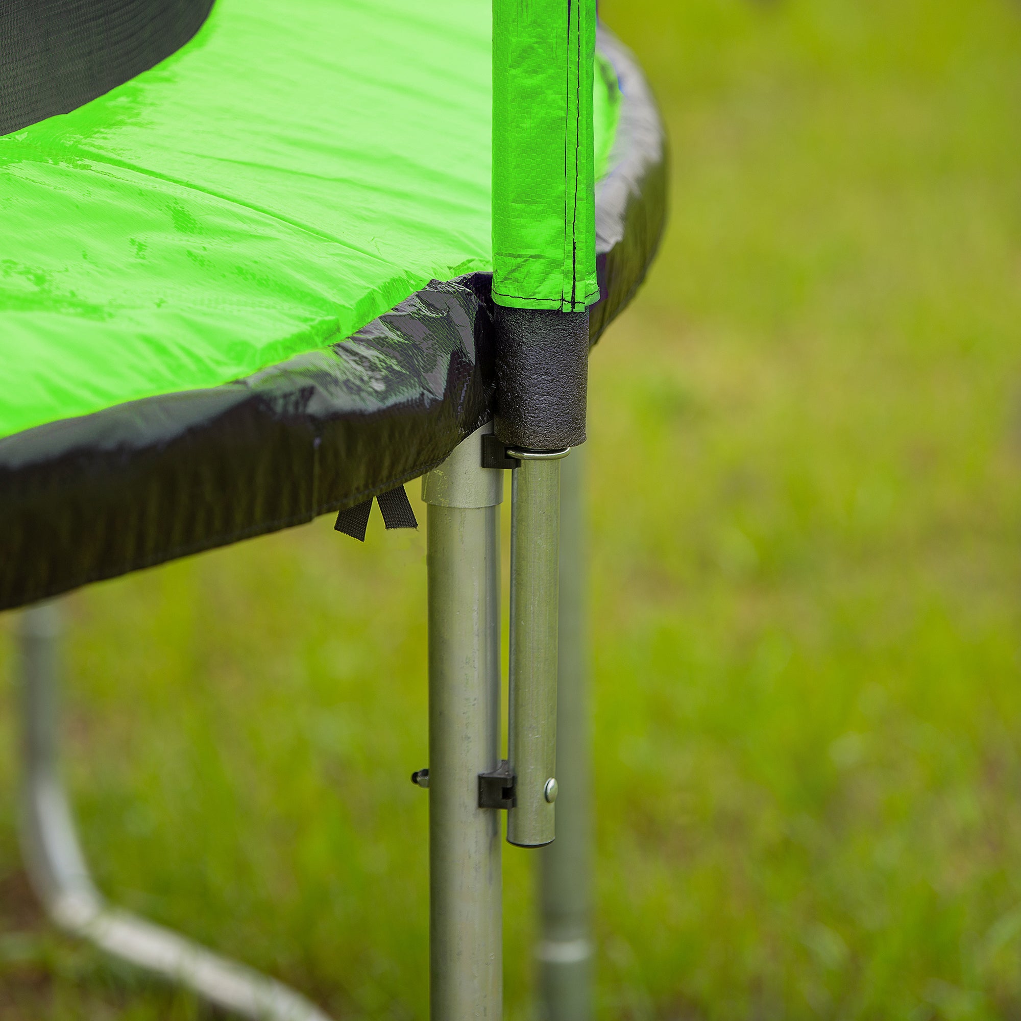 15FT Trampoline with Basketball Hoop, Air Pump & Ladder - Green Outdoor Bounce Set with Safety Enclosure for Backyard Fun & Exercise