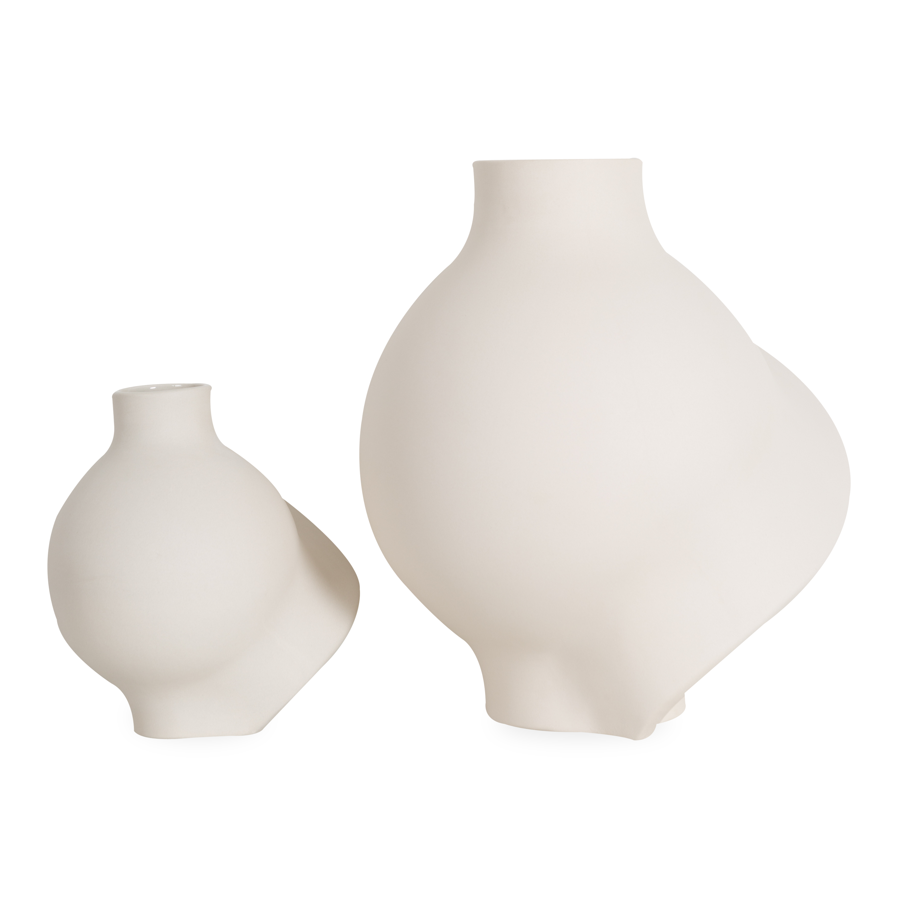 Pirout Raw White Ceramic Vase - Minimalist Home Decor for Living Room, Dining Table, Wedding Centerpiece & Modern Farmhouse Style