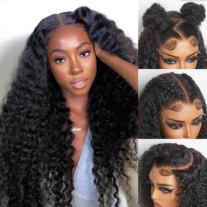 Eullair PartingMax Glueless Wig - 9x6 Lace Front Human Hair Wig with Deep Wave, Bleached Knots & Pre-Plucked Hairline - Ready to Wear for Daily Use, Parties & Special Occasions