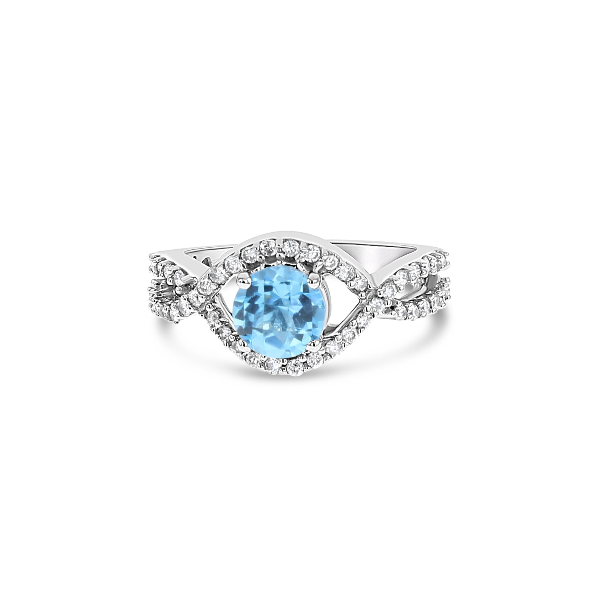 Exquisite London Blue Topaz and Diamond Ring for Women | Elegant 925 Sterling Silver Engagement & Wedding Jewelry Gift | Perfect for Anniversaries, Proposals & Special Occasions