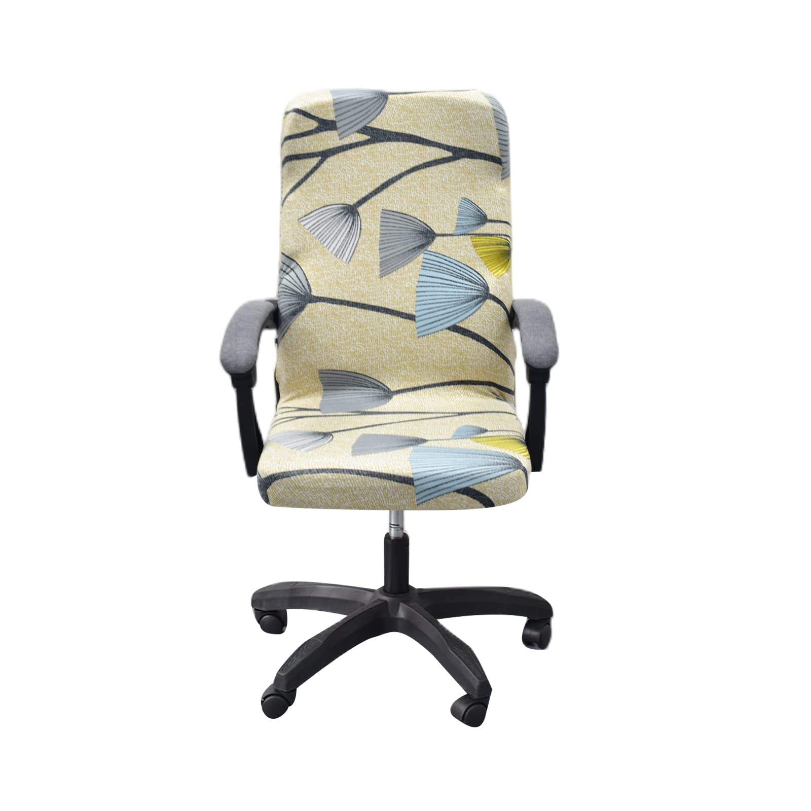 CRFATOP Universal Stretch Office Chair Cover with Durable Zipper - High Back Desk Chair Slipcover for Computer Chairs, Simplistic Style (Size M, Model A18) - Perfect for Home Office, Gaming Setup & Conference Rooms