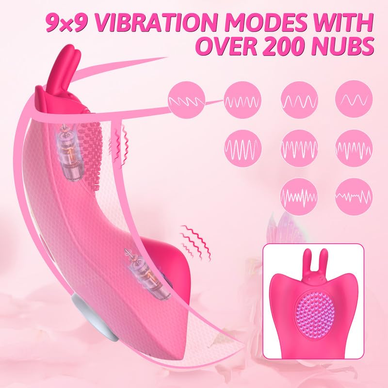 Remote Control Vibrator for Women - APP Controlled Wearable Butterfly Panty Vibrator with 9 Vibration Modes, Long Distance Couples Toy, Discreet Mini Sex Toy for Her - Perfect for Date Nights, Travel & Spicing Up Relationships