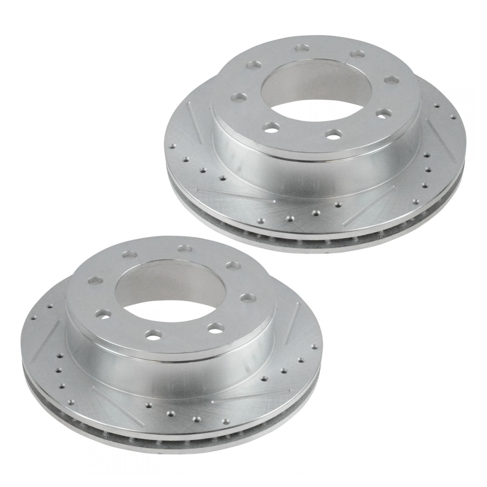 High-Performance Drilled & Slotted Brake Rotor Pad Set for Chevy Silverado 1500/2500/3500 - Enhanced Stopping Power for Towing & Off-Road Adventures