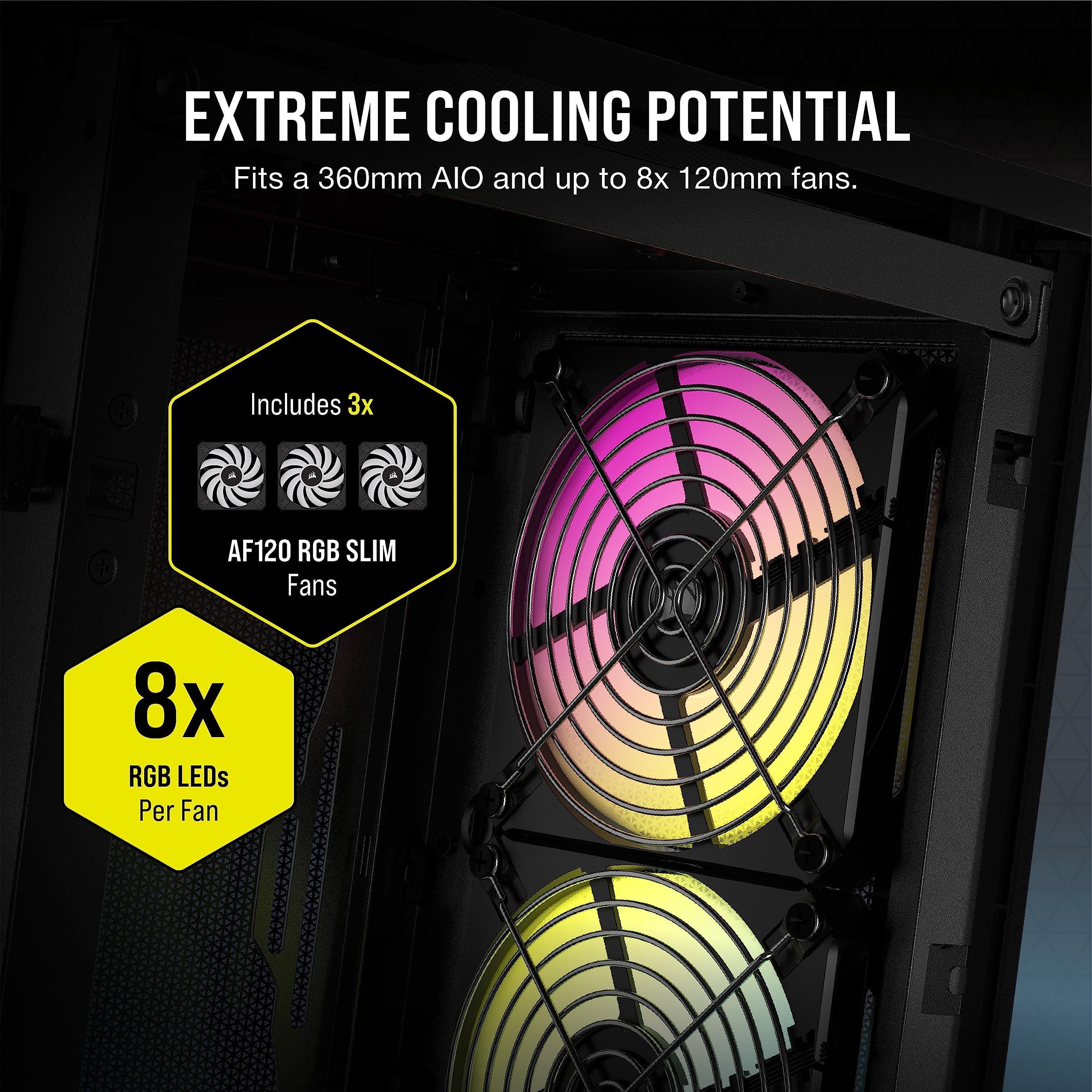 Corsair iCUE 2000D RGB Airflow Mini-ITX PC Case - Compact Steel Mesh Gaming Case with 3X AF120 RGB Slim Fans & iCUE Lighting Control - Perfect for Small Form-Factor Gaming Rigs & Home Theater PCs (HTPC) - Black
