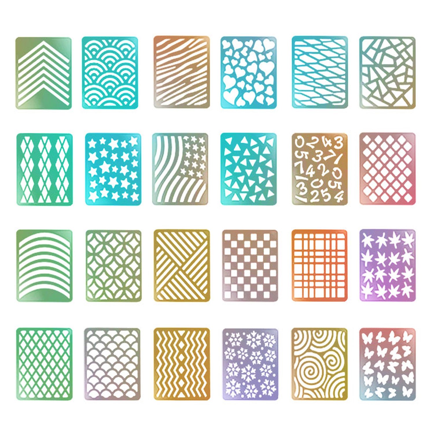 288 Pieces Nail Art Stencils - Premium Nail Decoration Stickers Set with 24 Sheets - DIY Nail Designs for Salon, Home Manicure & Party Nail Art