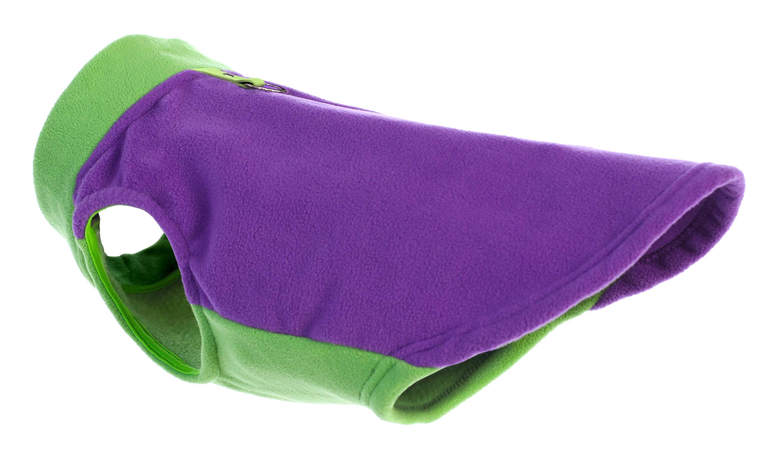 Gooby Half Stretch Fleece Vest Dog Sweater - Purple, Small - Warm Pullover Fleece Dog Jacket with D-Ring Leash Attachment | Winter Dog Coat for Small Breeds | Cold Weather Apparel for Puppies & Adult Dogs | Perfect for Outdoor Walks, Park Visits & Winter Adventures