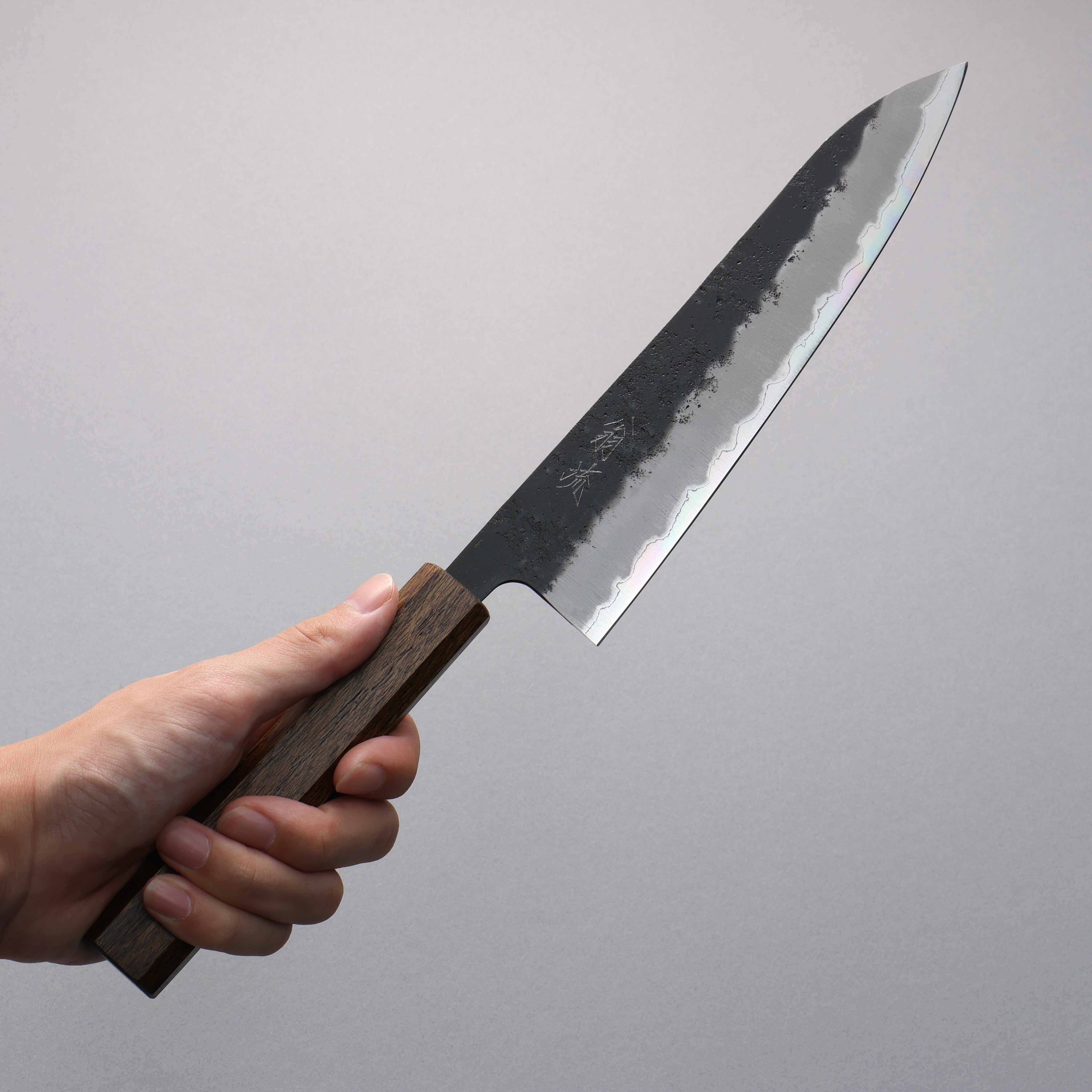Premium OUL Blue Super Black Nashiji Gyuto 210mm Japanese Chef Knife with Oak Handle - Perfect for Sushi, Meat Slicing & Professional Kitchen Use