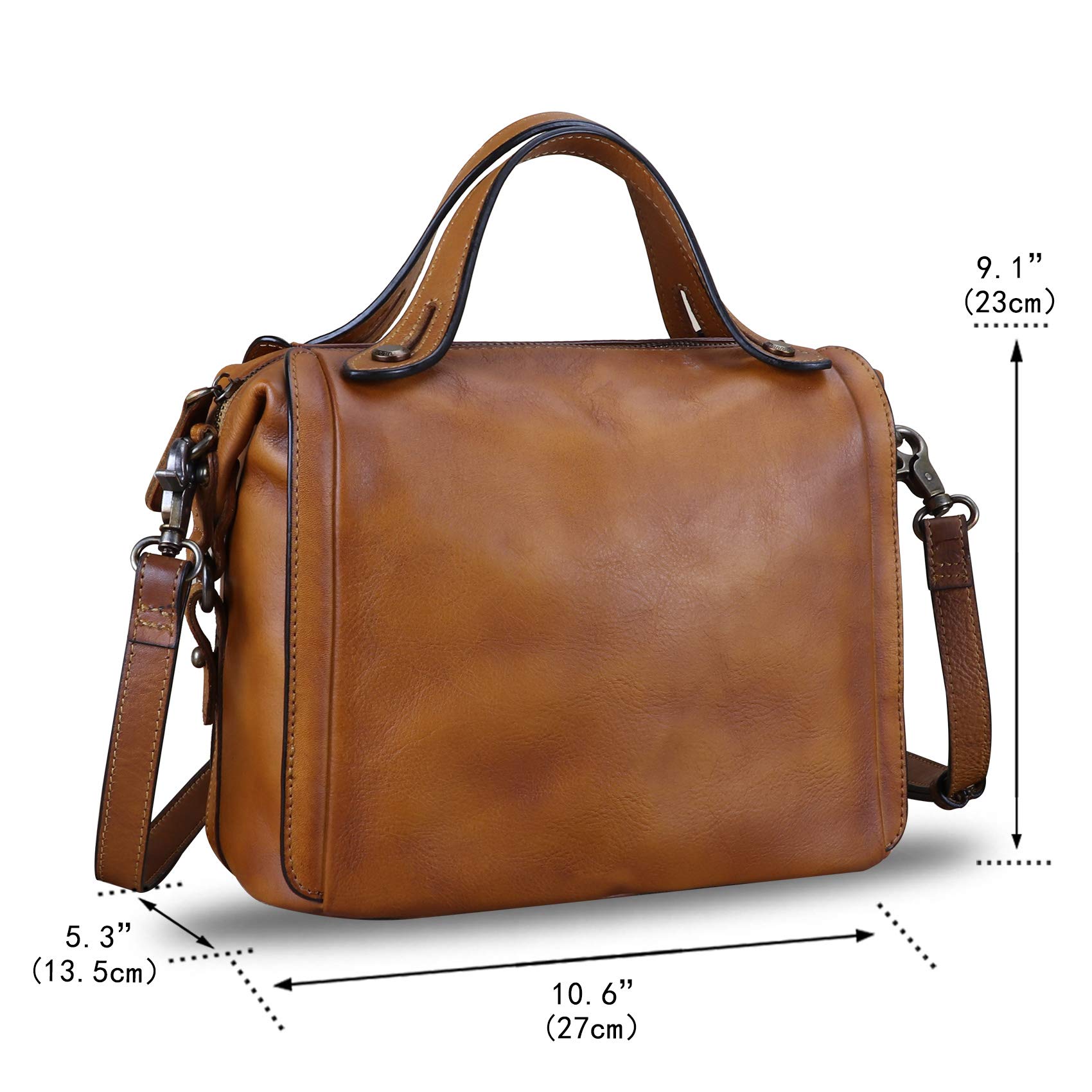 Genuine Leather Satchel Purse for Women - Retro Handmade Top Handle Handbag, Designer Crossbody Bag | Perfect for Work, Travel & Everyday Use