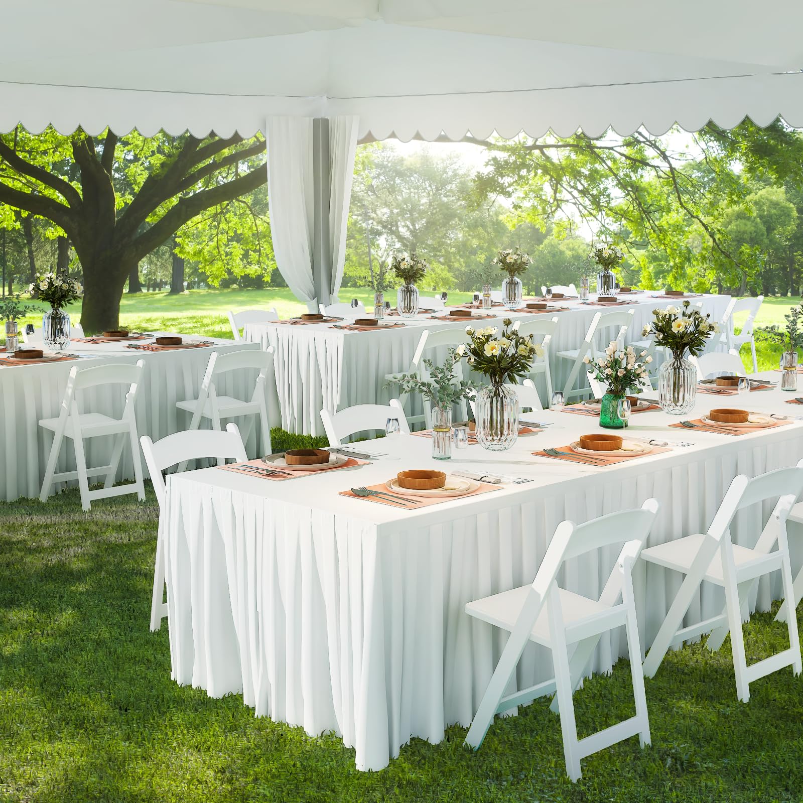 4 Pack White Resin Folding Chairs with Cushion - Lightweight Plastic Foldable Chairs for Wedding, Party, Home & Events - Indoor/Outdoor Use with 600lbs Capacity - Perfect for Backyard BBQs, Picnics, Banquets and Temporary Seating