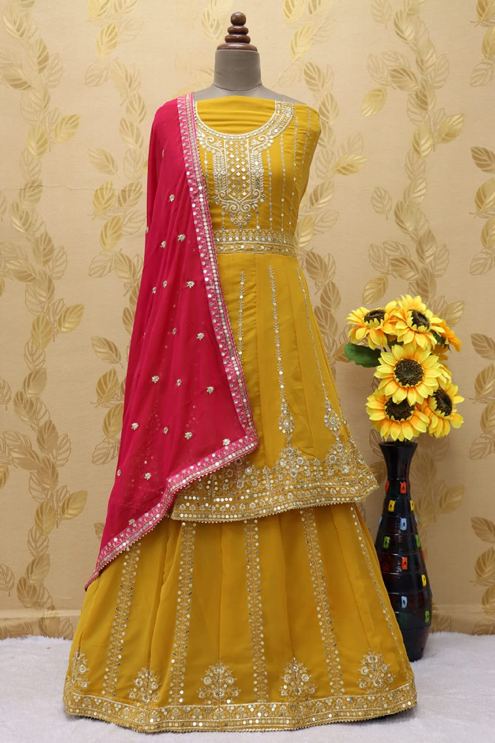 **Pakistani Designer Heavy Work Shalwar Kameez Sharara Dress - Ready to Wear Palazzo Suits for Weddings, Parties & Festivals**