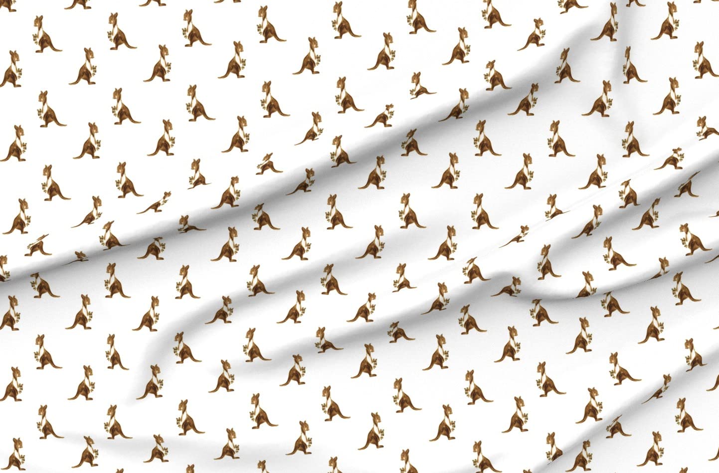 Premium Spoonflower Upholstery Velvet Fabric - Small Kangaroo Nursery Animal Print Fat Quarter for Home Decor, Apparel & DIY Projects | Soft, Durable & Stylish Fabric for Baby Rooms, Curtains & Clothing
