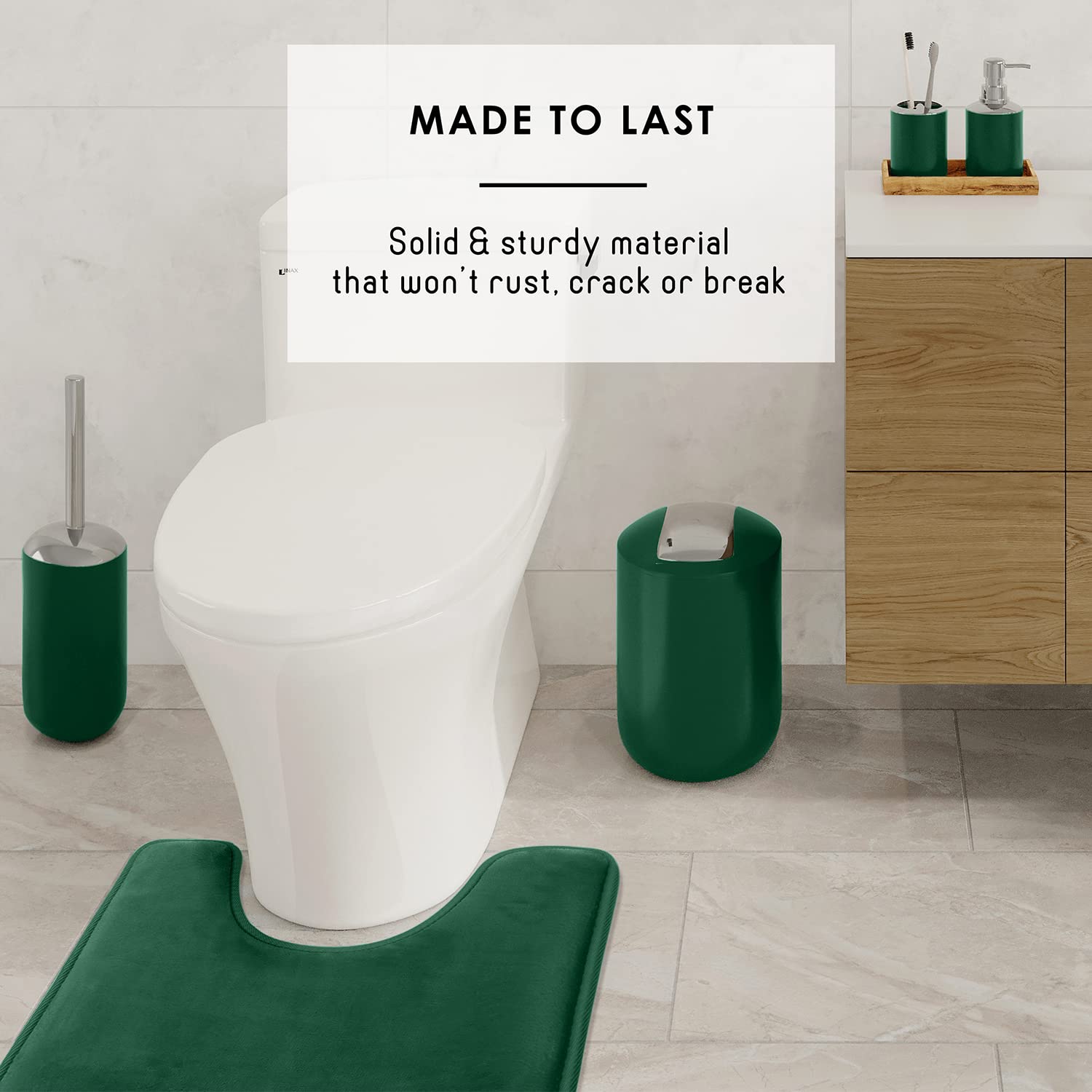 Clara Clark 23PC Green Bathroom Set with Shower Curtain & Accessories - Perfect for Modern Bathrooms