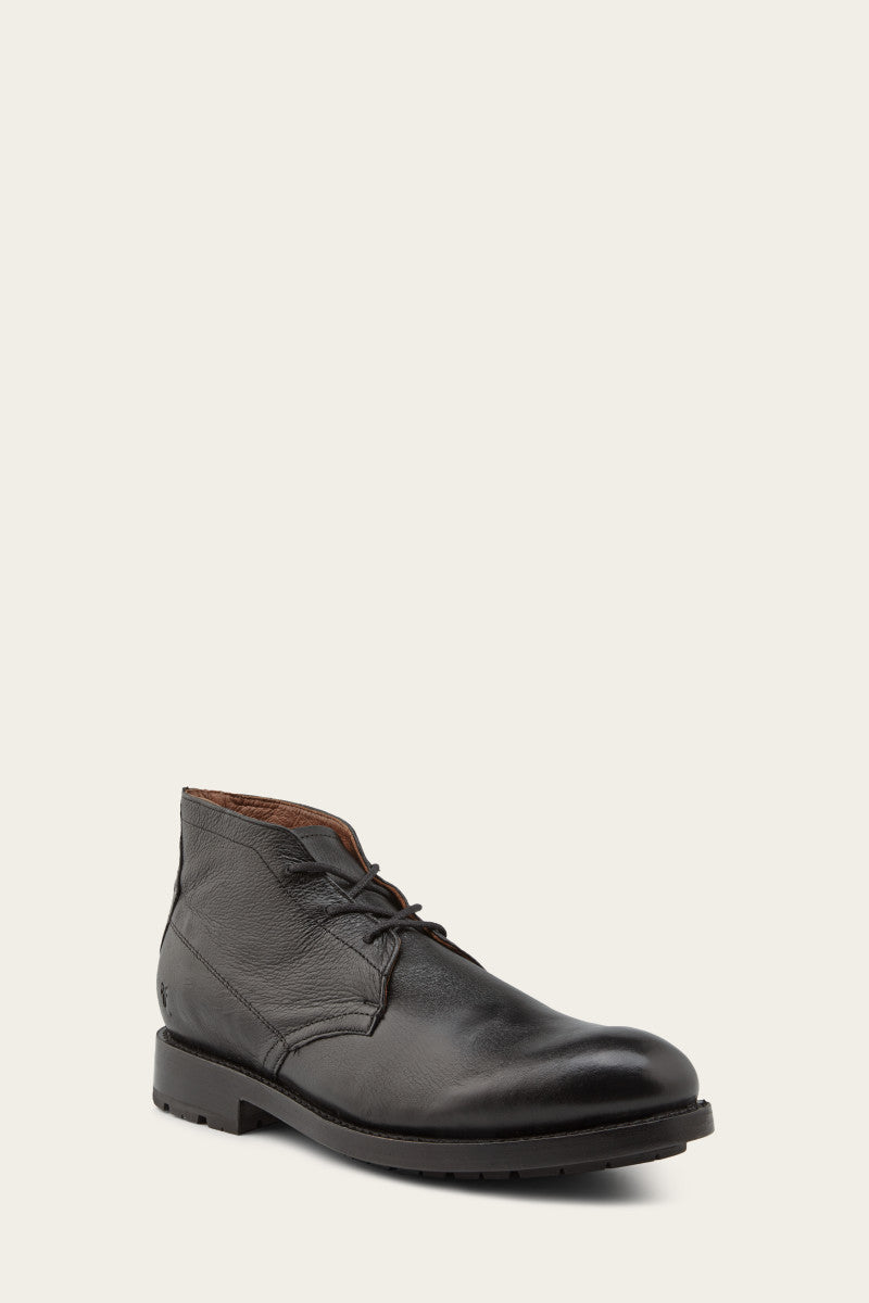 Bowery Chukka Black Boots for Men - Comfortable & Stylish Casual Shoes for Everyday Wear, Work & Outdoor Activities