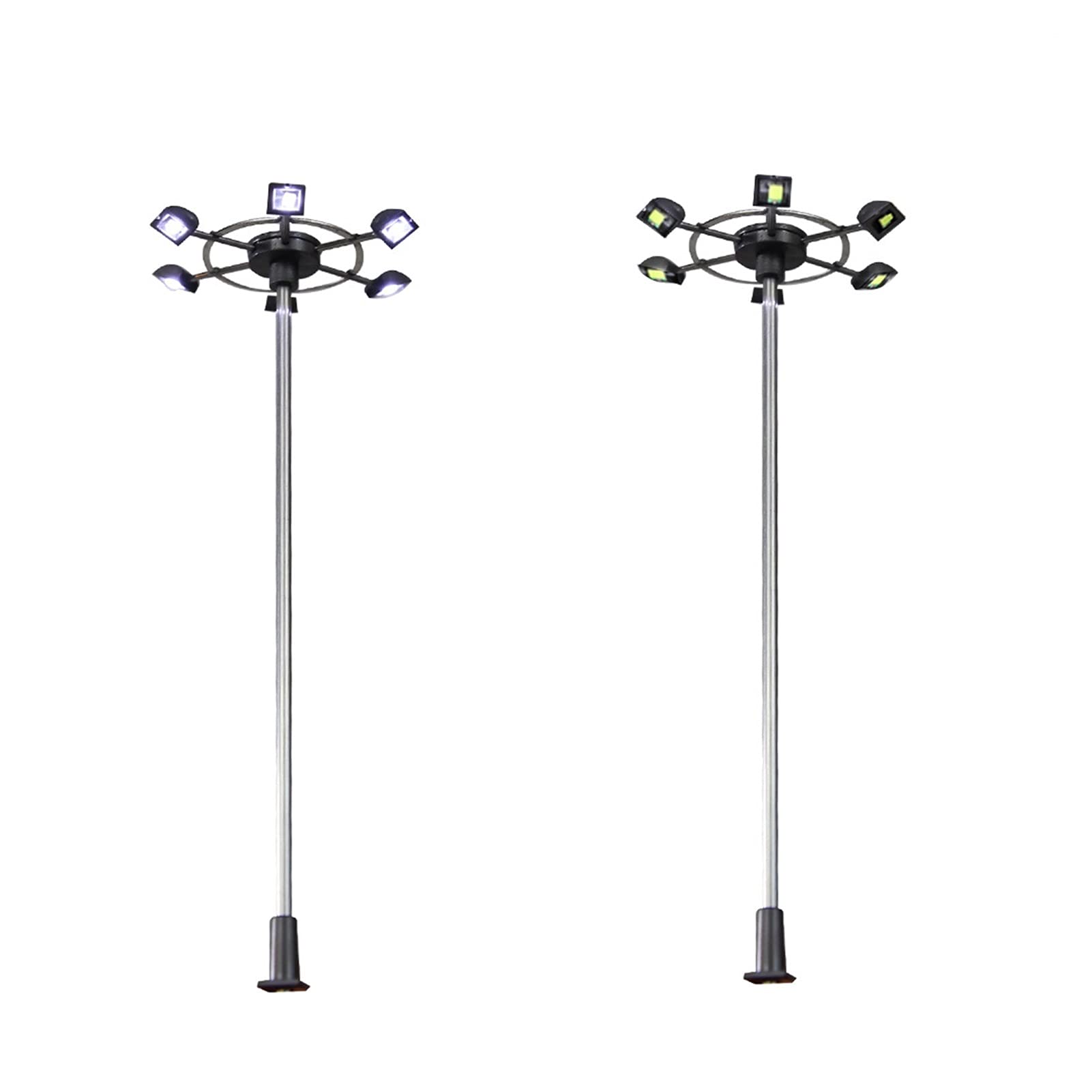 HO & N Scale Model Lighting Tower - Realistic Street Lights for Train Layouts, Garden, Playground & Stadium Scenes - Perfect for Architectural Models, Sand Tables & Diorama Displays (Ideal for Nighttime Cityscapes, Park Lighting & Miniature Landscapes)