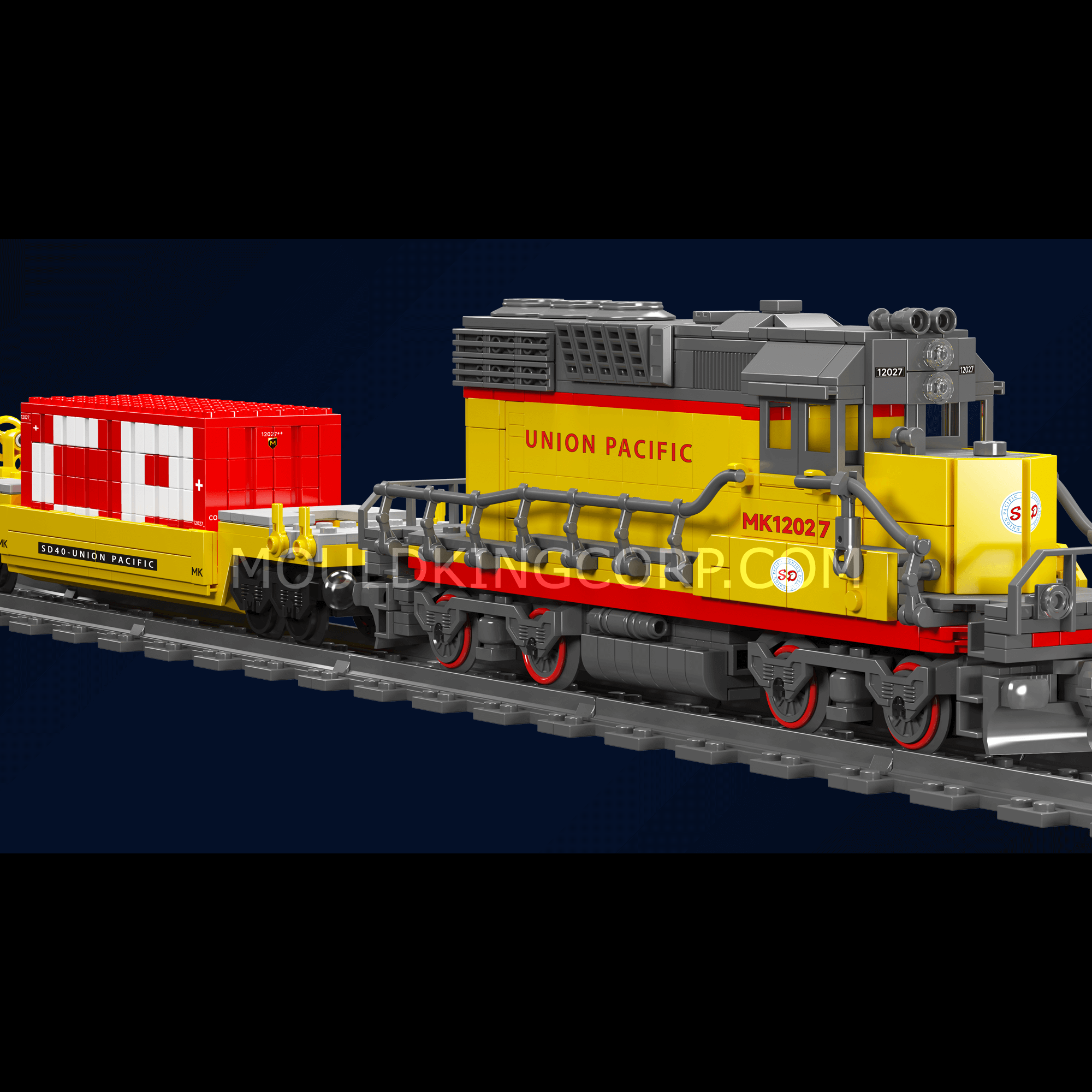 Mould King 12027 SD40-2 Diesel Locomotive Building Kit | 1,257 Piece Model Train Set for Adults & Teens | Collectible Display or DIY Railroad Project